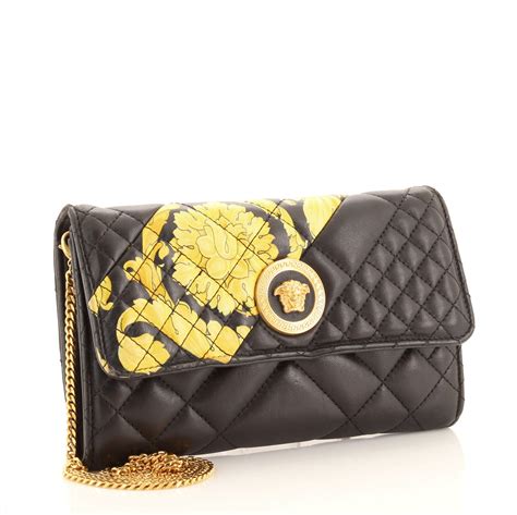 versace wallet with chain|More.